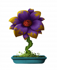 Flower purple heart (B)
